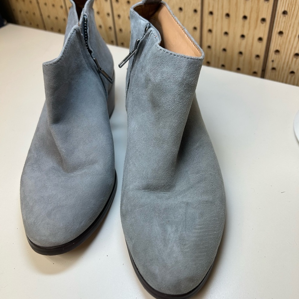 J. Crew Leather Ankle Boots In Grey